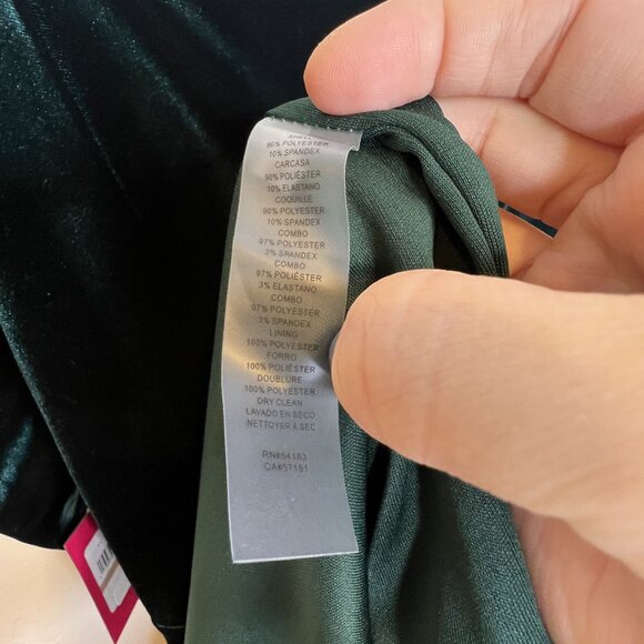 Vince Camuto Off-Shoulder Dark Green Velvet Midi Dress Size 12 Evening Wear NWT - Picture 6 of 8